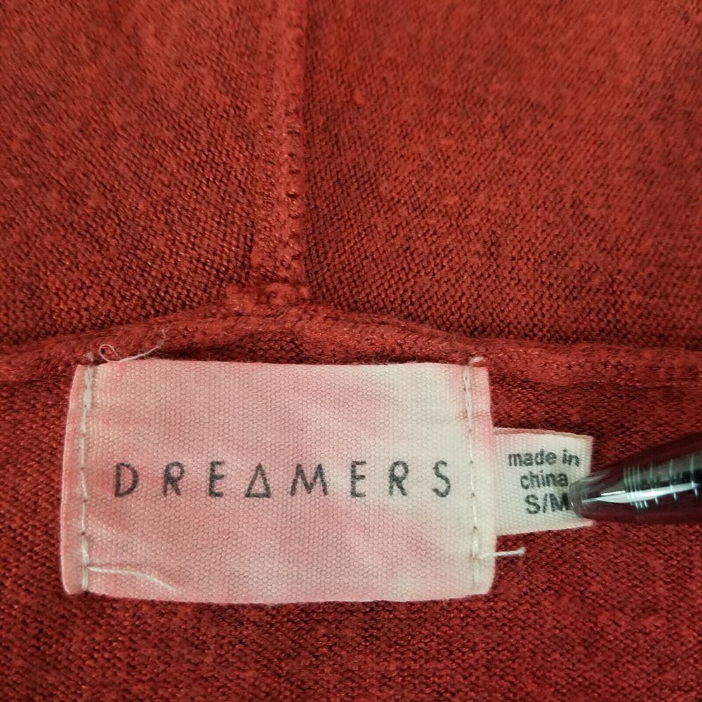 Dreamers Shirt Mens Small Red Baggy Hooded Long Sleeve Knit Pullover Sweater‎ - Picture 4 of 11